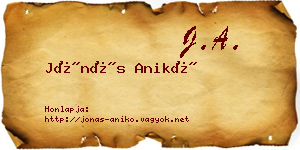 Jónás Anikó névjegykártya
